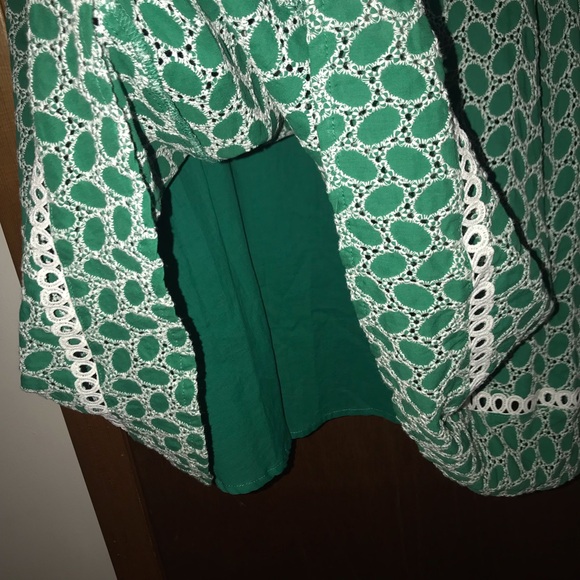 Women’s 14 CALVIN KLEIN Aria Cotton Eyelet St Patrick’s Swing Dance Dress NWT - Picture 9 of 16